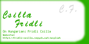 csilla fridli business card